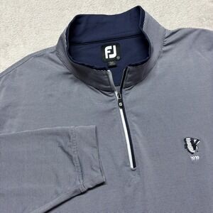 Footjoy‎ Sweater Mens XL  1/4 Zip Performance Pullover Navy Hannastown Golf Club
